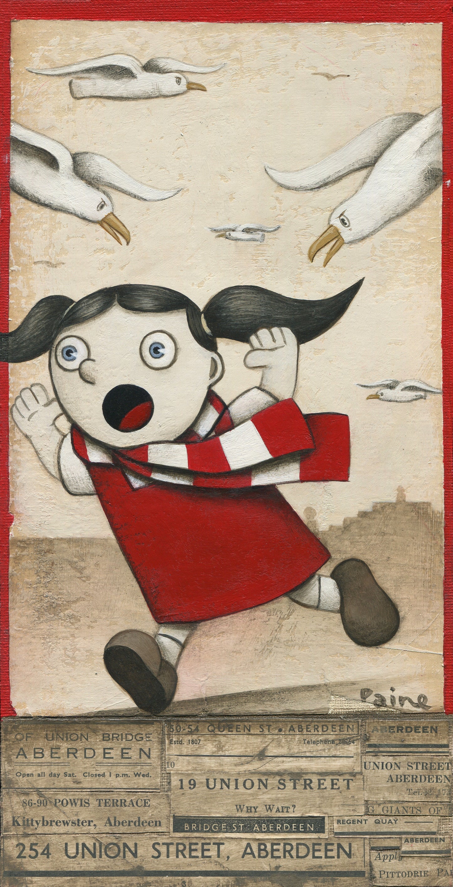 Aberdeen Gift - Little Miss Pittodrie Makes Friends Ltd Edition Signed Football Print