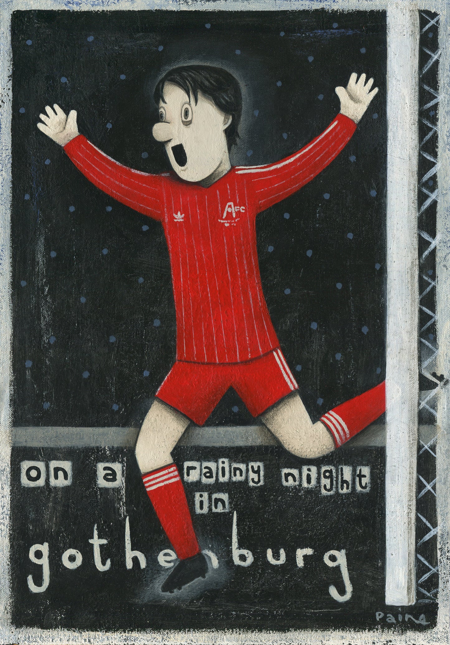 Aberdeen Gift - Aberdeen a Rainy Night in Gothenburg Ltd Edition Signed Football Print