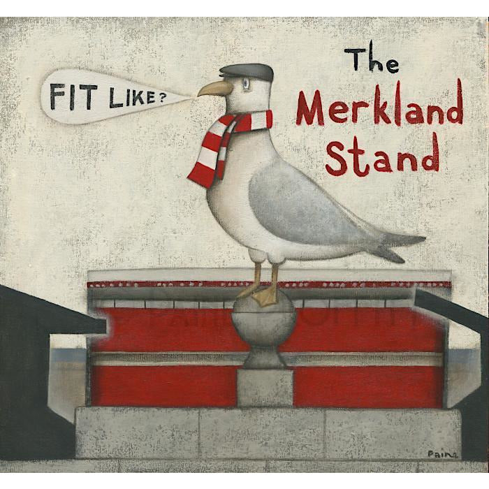 Aberdeen Gift - Merkland Stand Seagull Ltd Edition Signed Football Print | BWSportsArt