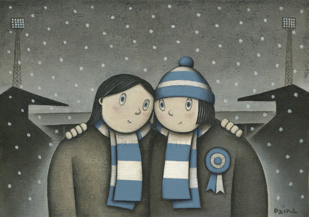 Manchester City Gift With Her On a Saturday Ltd Edition Football Print by Paine Proffitt