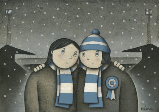 Manchester City Gift With Her On a Saturday Ltd Edition Football Print by Paine Proffitt