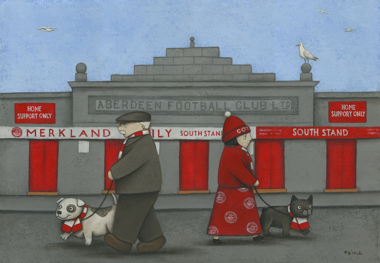 Aberdeen Gift - Aberdeen Pittodrie Walkies Ltd Edition Signed Football Print