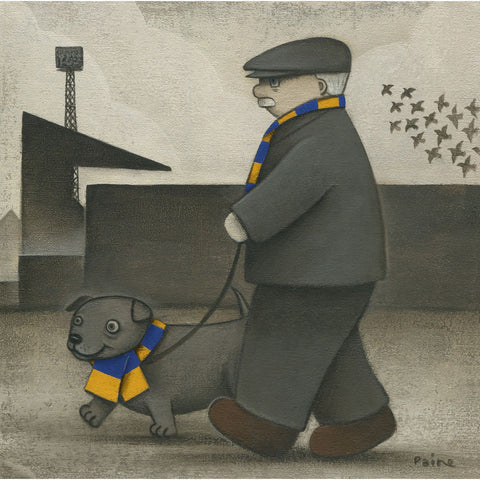 Mansfield Town Gift with him on a Saturday Ltd Signed Football Print by Paine Proffitt | BWSportsArt