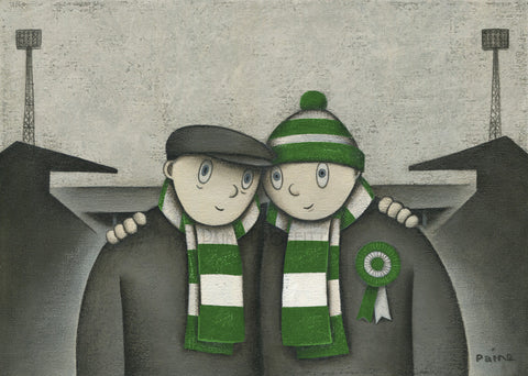 Hibernian Gift With Him On a Saturday Ltd Signed Football Print by Paine Proffitt