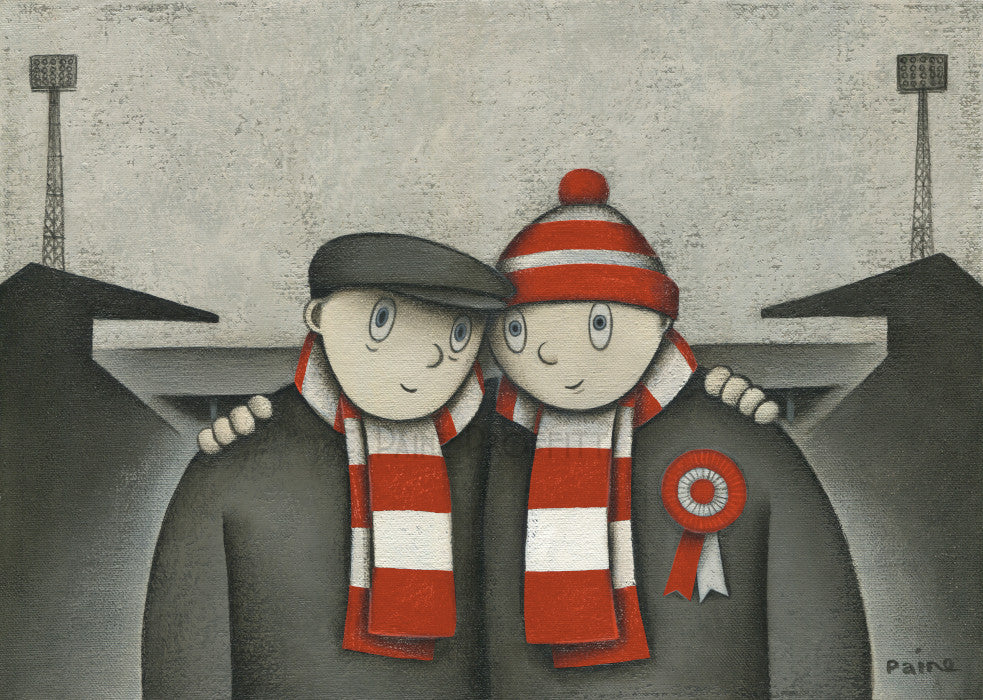 Woking football Gift With Him On a Saturday Ltd Signed Football Print by Paine Proffitt