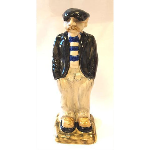 Ceramic Football Fan Gift with Blue and White Football Scarf | BWSportsArt
