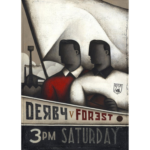 Derby V Forest - Soviet Ltd Edition Signed Football Print by Paine Proffitt | BWSportsArt