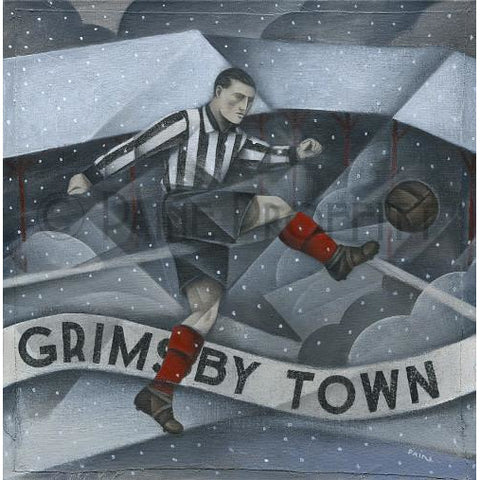 Grimsby Town Gift - Snow over Blundell Park Limited Edition Signed Football Print | BWSportsArt