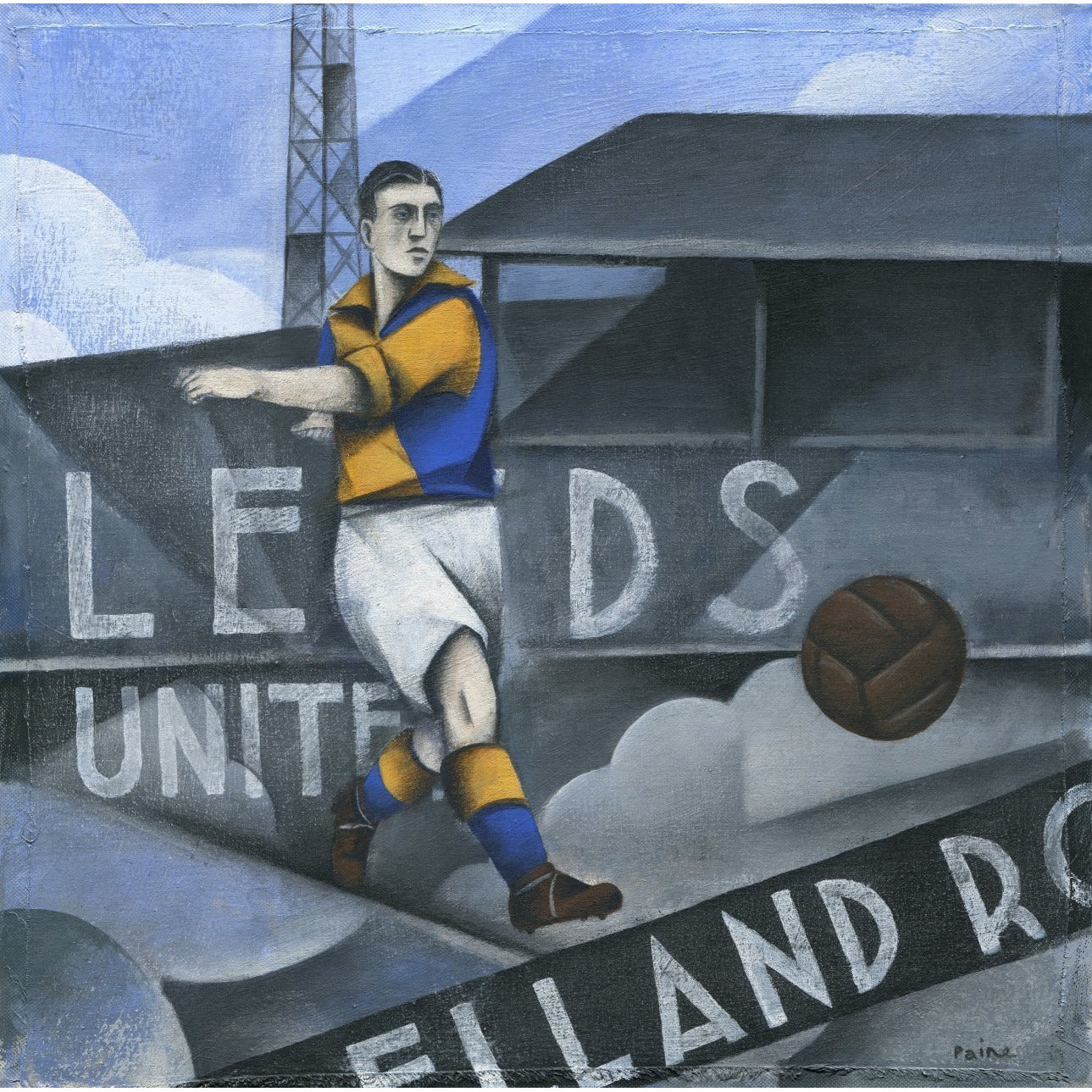 Leeds Utd - Leeds United Ltd Edition Signed Football Print by Paine Proffitt | BWSportsArt