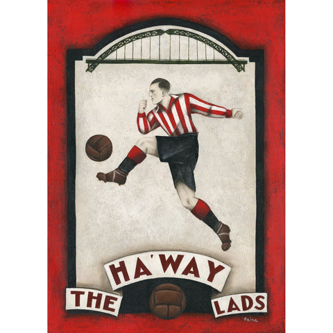 Sunderland Gift - Sunderland Bridge Limited Edition Football Print by Paine Proffitt | BWSportsArt