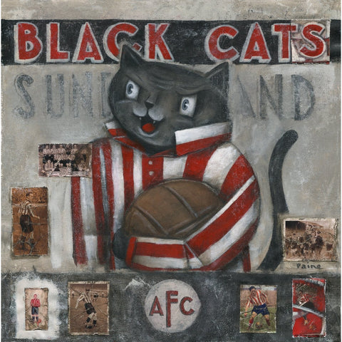 Sunderland Gift - The Black Cats Limited Edition Football Print by Paine Proffitt | BWSportsArt
