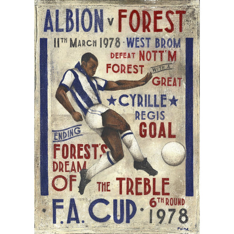 West Brom Gift - West Brom Albion vs Forest Limited Edition Football Print by Paine Proffitt | BWSportsArt